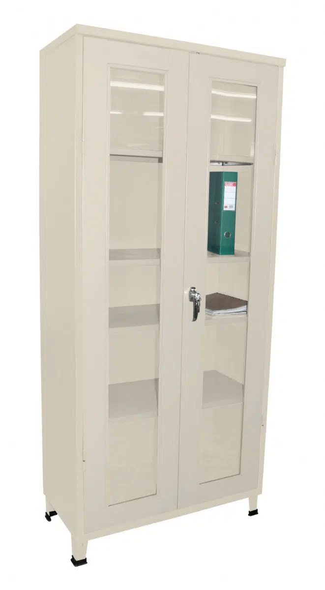 ארון משרדי 2 דלתות משולב זכוכית